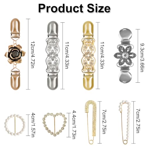 Adjustable Cinch Clips Set for Women - 7 Pcs Retro Clothing Fasteners