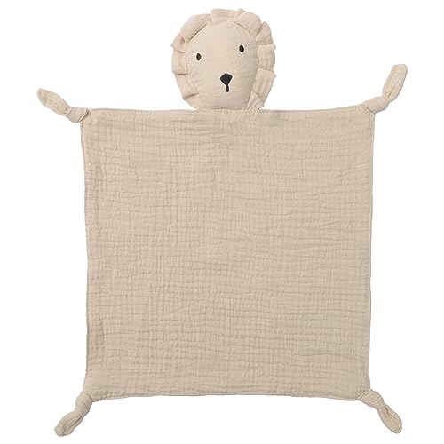 Knirose Soft Muslin Cotton Lion Lovey Blanket for Newborns