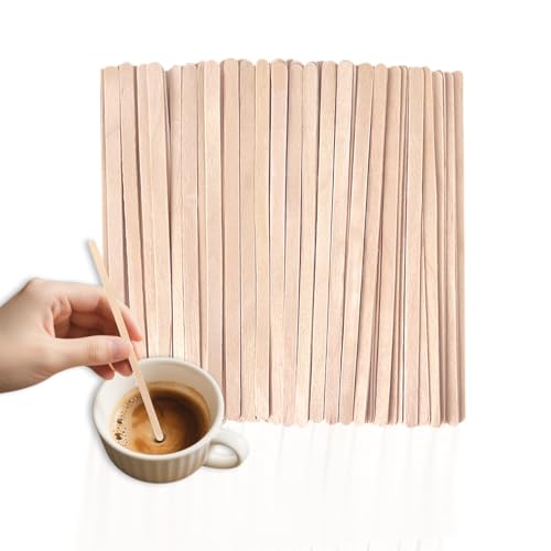 KTOJOY Wooden Coffee Stirrers - 5.5 Inch, 120 Count, Disposable