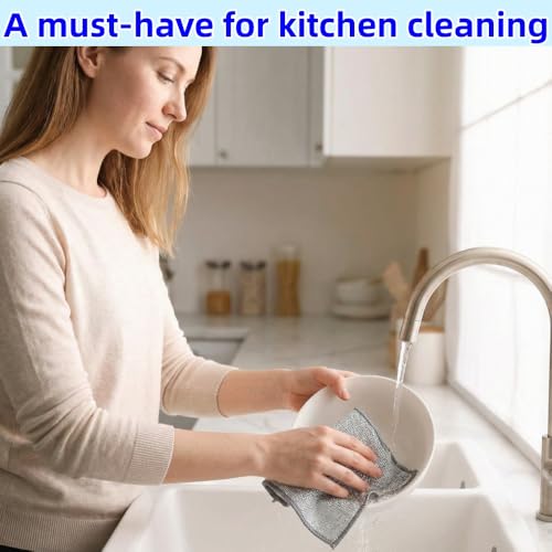 Durable Non-Scratch Wire Dishcloths - 6PCS Multipurpose Kitchen Scrubber