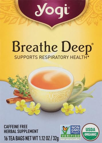 Yogi Tea Breathe Deep Herbal Tea, Support Respiratory Health, 32 Count