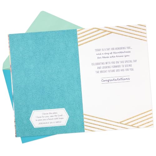Hallmark Religious Graduation Card with Prayer and Glitter Accents