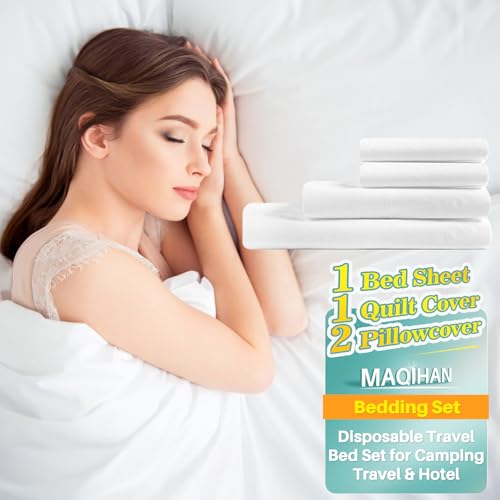 Disposable Queen Size Travel Bed Sheets Set - Breathable & Convenient