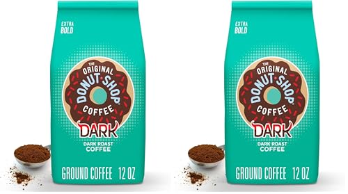 The Original Donut Shop Dark Roast Ground Coffee, 12 oz Bag (Pack of 2)