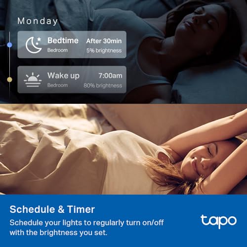 Tapo Multicolor Smart Light Bulbs, Dimmable RGBW A19 E26 800LM