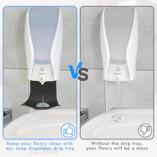 Wall Mount Drip Tray for Soap Dispenser - Black, Easy to Clean