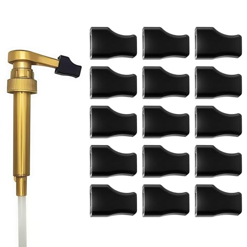15 Pcs Coffee Syrup Pump Tip Covers - Black Rubber Seal Caps