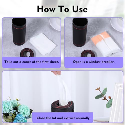 Car Tissue Holder - Premium PU Leather Cylinder Box with Window Breaker - Beige & Black