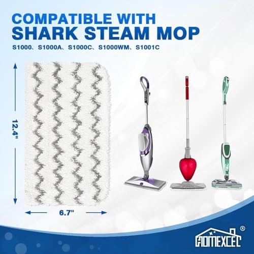 HOMEXCEL Steam Mop Replacement Pads 4 Pack - Reusable Microfiber