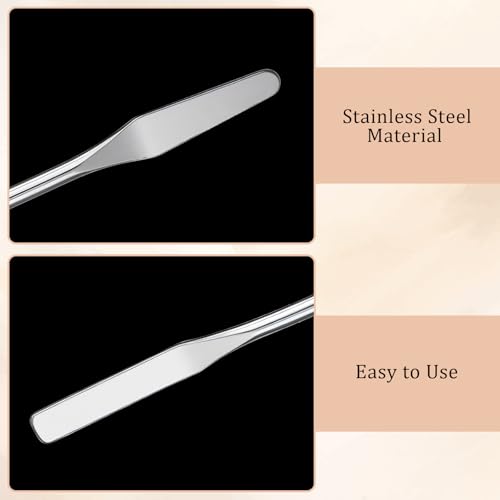 4-Piece Stainless Steel Makeup & Skincare Spatula Set for Foundation Mixing