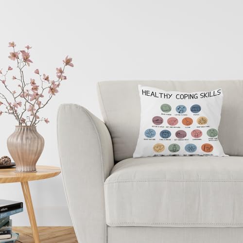 LNOKRIM 18x18 Inch Therapist Pillow Cover - Calming Corner Cushion, Style 003