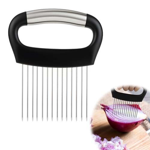 KAIOULU Stainless Steel Onion Holder & Vegetable Slicer Tool