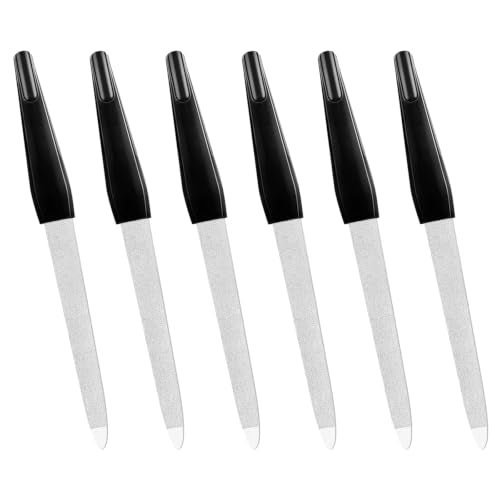 HomeyEra Metal Nail Files 6-Pack, 6 Inch Stainless Steel Fingernail Files