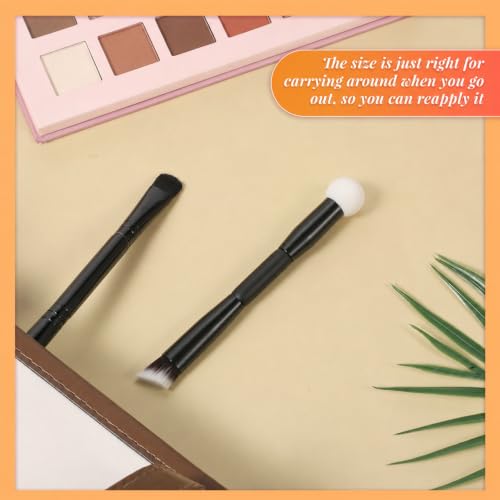 Dual-Ended Hairline Powder Brush Set - 2-in-1 Travel Makeup Brush with Sponge Tip & Soft Bristles for Root Touch Up