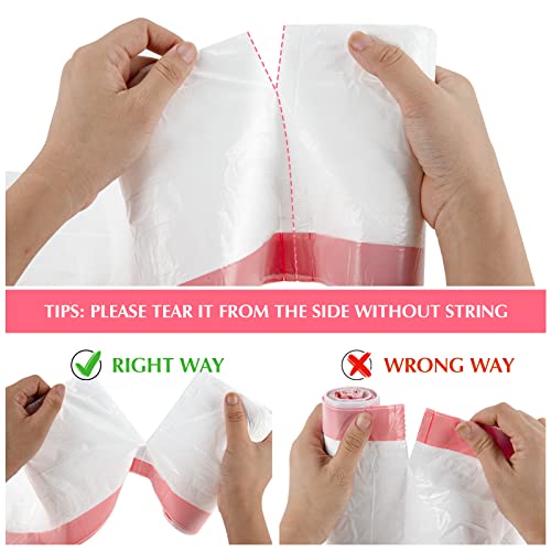 Ryobyo 4 Gallon Drawstring Trash Bags - Extra Strong, Leak-Proof, Unscented, 44 Pack
