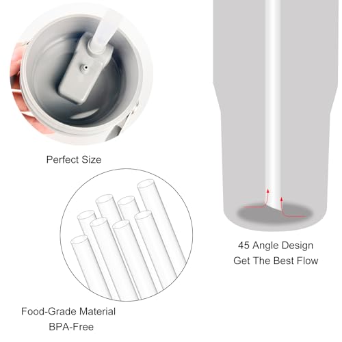Clear Replacement Straws for Stanley IceFlow Tumblers - 8 Pack