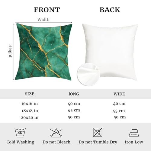 Green Gold Marble Velvet Throw Pillow Covers 20x20 Set of 4