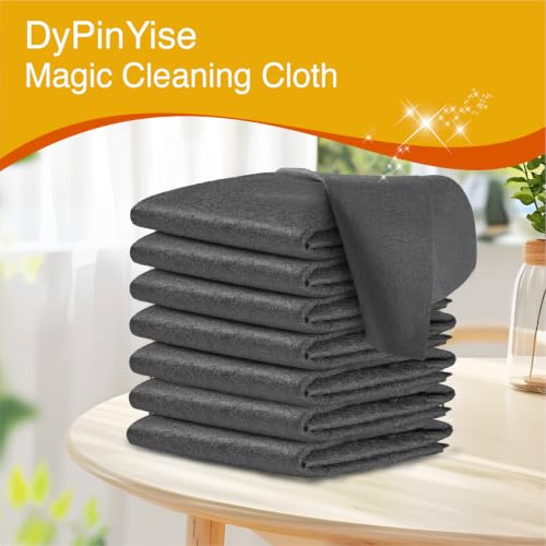 DyPinYise 8PCS Black Reusable Microfiber Cleaning Cloths - Thickened, Streak-Free