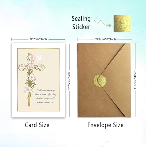 Christian Sympathy Card for Loss with Bible Verse & Envelope