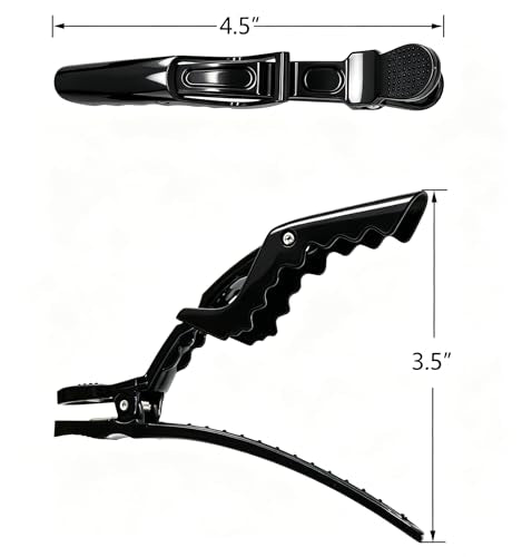 HH&LL 12pcs Professional Salon Alligator Hair Clips with Wide Teeth