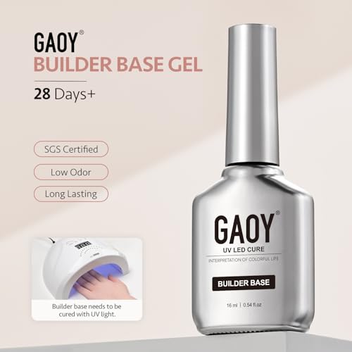 GAOY Rubber Base Gel - 16ml Nude Sheer Pink 3-in-1 Builder Nail Gel