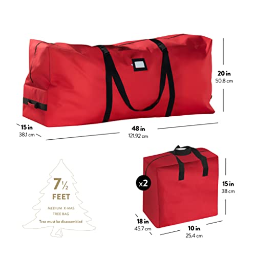 7.5 Ft Christmas Tree Storage Bag with Accessories - Oxford Red