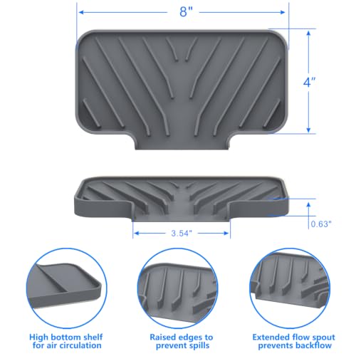 JIUBAR Self-Draining Kitchen Sponge Holder - 8" x 4" Heat-Resistant Tray