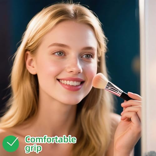 FANBODTA 2-in-1 Dual-Ended Makeup Brush - Soft Synthetic Bristles for Foundation, Concealer & Powder