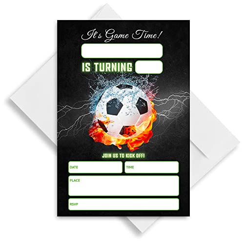 Football Birthday Invitation Cards - 20 Pack, 4x6 Inches