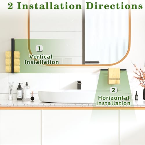 Alise 8-Inch Matte Black Hand Towel Bar, SUS304 Stainless Steel Wall Mount