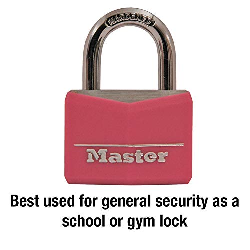 Master Lock Pink Gym Locker Padlock - Keyed, 1-9/16" Body