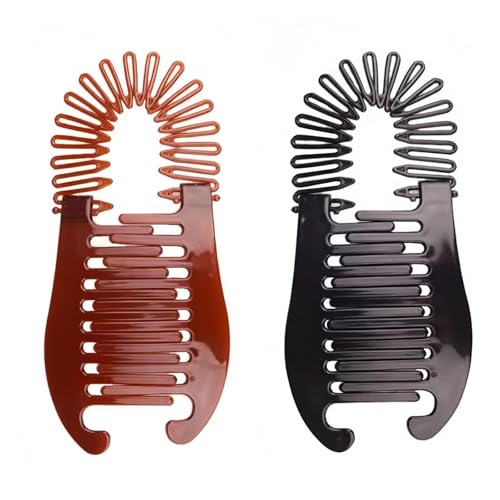 2 Pcs Banana Hair Clips Non Slip Fishtail Hair Clincher Ponytail Holder