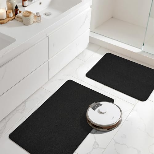 MIULEE Thin Bathroom Rugs Set of 2, 17x35 Inch Non-Slip Mats