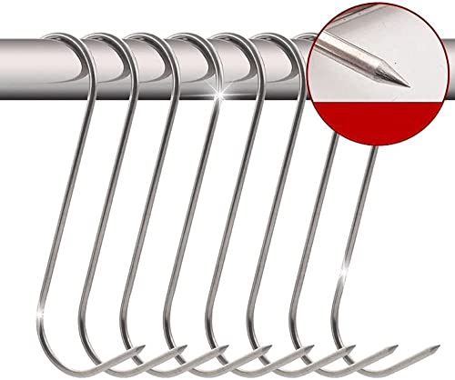 Premium Stainless Steel Meat Hooks - 20PCS S-Shaped 5.9in for BBQ & Drying