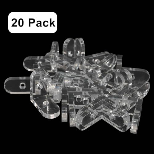 20 Pack Clear Acrylic L Brackets for Corner Support