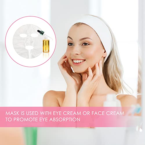 Maitys 200 Pcs Disposable Plastic Face Masks Clear Facial Wraps for DIY Skincare