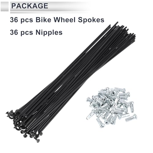 1 Set Universal Bicycle Spokes 13G 215mm Length Bike Wheel Spokes Nipple Black 45 Steel