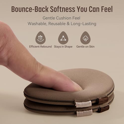 GloréBrochas Makeup Sponge Set 2PCS Latex-Free PU Soft Powder Puff Brown