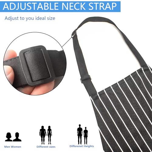 Adjustable Unisex Kitchen Aprons - 2 Pack with Large Pockets