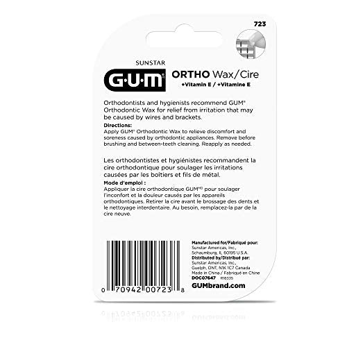 GUM Orthodontic Wax for Braces & Aligners, Clear, 1 Count
