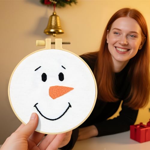Christmas Embroidery Kits for Beginners - 2 Hoops & Video Guide
