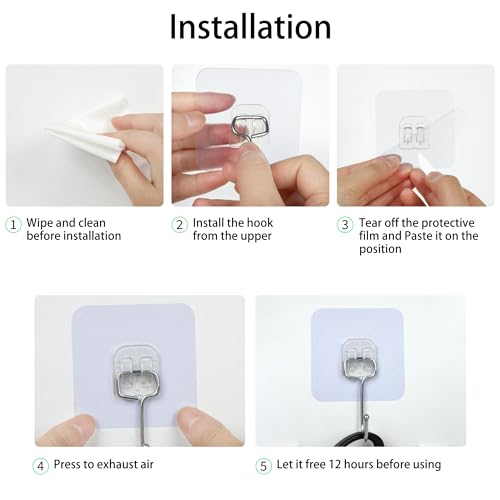 10-Pack Heavy Duty Adhesive Hooks for Towel & Coat Hanging