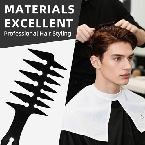OLLBIT Retro Double Sided Hair Comb for Men - Wide & Fine Teeth ABS