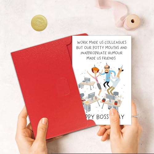 Funny Boss Day Card - Sarcastic Appreciation Card for Boss