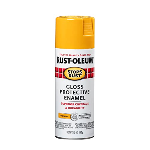 Rust-Oleum Stops Rust Spray Paint, Gloss Tuscan Sun, 12 oz