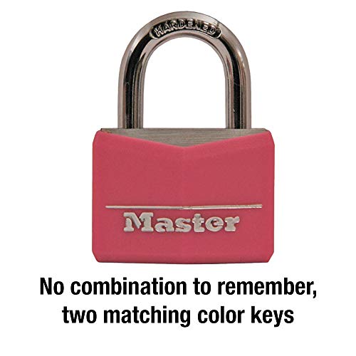 Master Lock Pink Gym Locker Padlock - Keyed, 1-9/16" Body