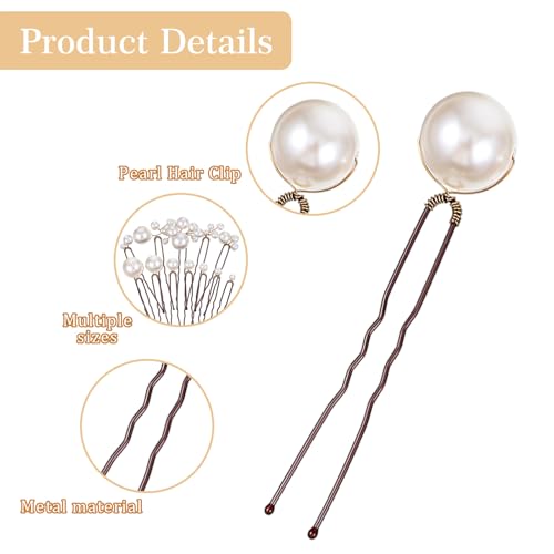 Lusofie 12-Piece Pearl Bobby Pins for Brides and Wedding Hairstyles