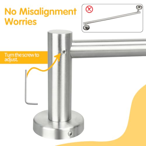 23 Inch Brushed Nickel Towel Bar - Wall Mounted Stainless Steel Design