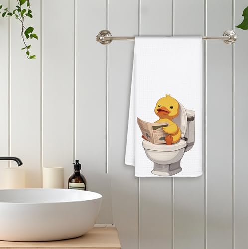 Funny Duck Hand Towels - 16x24 Microfiber for Kitchen & Bath