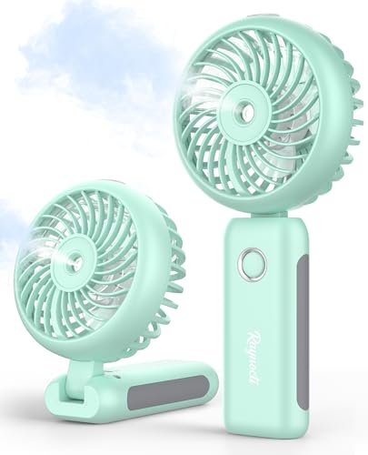 Raynocti Handheld Misting Fan, Portable Rechargeable Cooling Fan - Blue